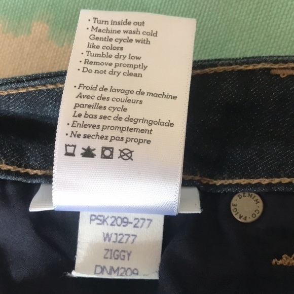 Paige Peg Skinny Dark‎ Wash Zip Fly Denim Jeans - Picture 9 of 14